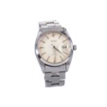 A GENTLEMAN'S ROLEX OYSTERDATE PRECISION STAINLESS STEEL AUTOMATIC WRIST WATCH