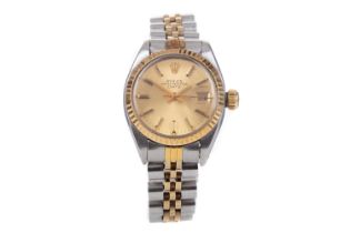 LADY'S ROLEX OYSTER PERPETUAL DATE AUTOMATIC WRIST WATCH