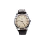 A GENTLEMAN'S OMEGA SEAMASTER STAINLESS STEEL MANUAL WIND WRIST WATCH