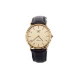 A GENTLEMAN'S LONGINES PRESENCE GOLD PLATED QUARTZ WRISTWATCH