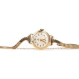 A LADY'S TUDOR NINE CARAT GOLD MANUAL WIND WRIST WATCH