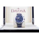 A GENTLEMAN'S DAVOSA NEWTON PILOT MOONPHASE CHRONOGRAPH STAINLESS STEEL AUTOMATIC WRIST WATCH