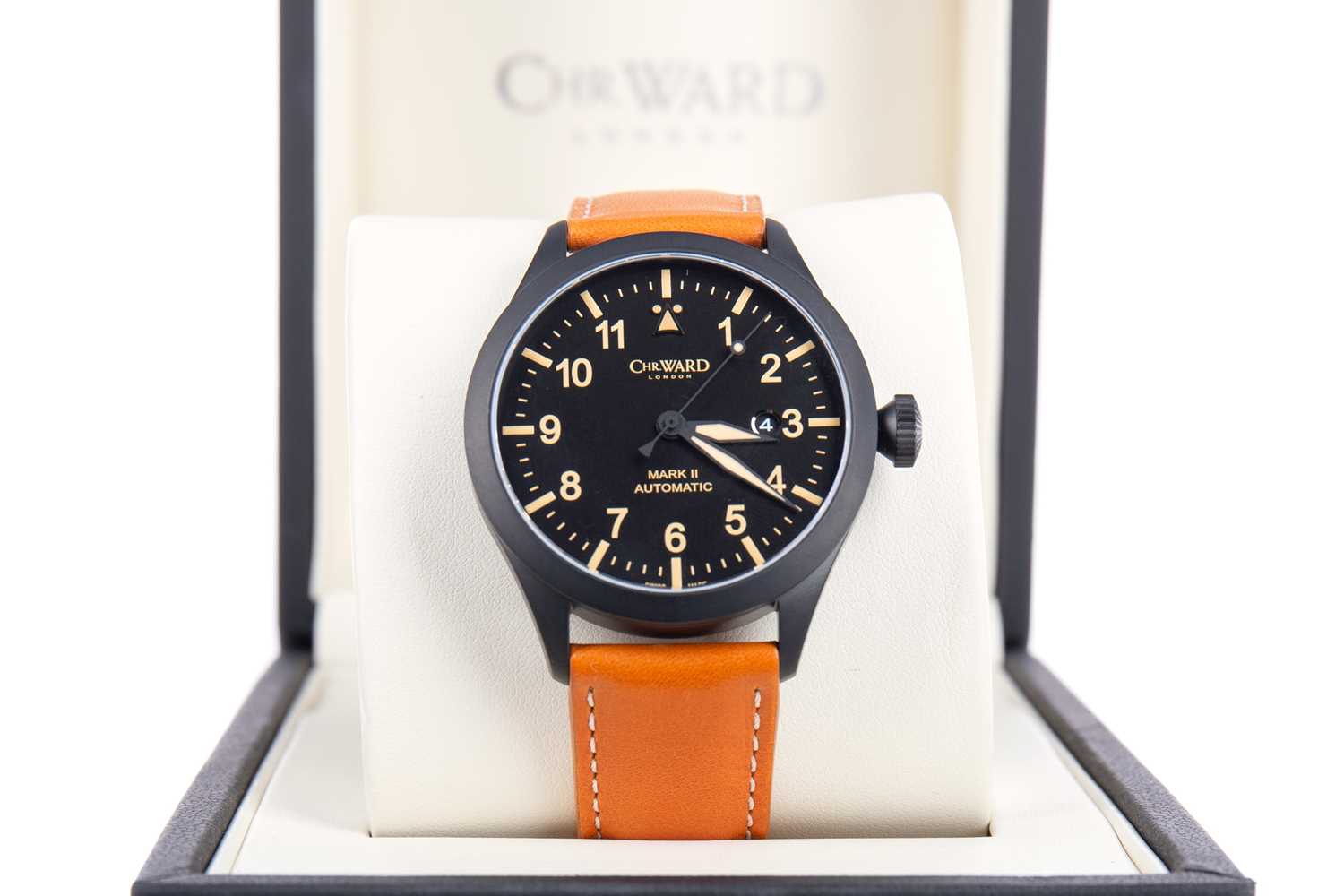 A GENTLEMAN'S CHRISTOPHER WARD C8 PILOT MK II PVD COATED STAINLESS STEEL AUTOMATIC WRIST WATCH