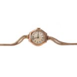 A LADY'S PINNACLE NINE CARAT GOLD MANUAL WIND WRIST WATCH