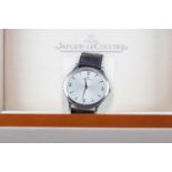 A GENTLEMAN'S JAEGER LE COULTRE MASTER ULTRA THIN STAINLESS STEEL MANUAL WIND WRIST WATCH