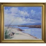 SANDBANKS, MOUTH OF THE DOON, AN OIL BY HELEN M TURNER