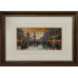 CARRIAGES IN THE STREET, A PASTEL BY ANTHONY ORME
