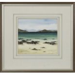 MULL FROM IONA, A WATERCOLOUR BY JIM NICHOLSON