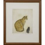 ABYSSINIAN CAT, AN ETCHING BY ELIZABETH BLACKADDER