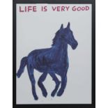 LIFE IS VERY GOOD, A LITHOGRAPH BY DAVID SHRIGLEY