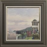 KG V AT THE ROYAL GOUROCK YACHT CLUB - START OF THE RACE, AN OIL BY WILLIAM DOBBIE