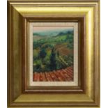 LANDSCAPE IN TUSCANY, AN OIL BY WILLIAM BIRNIE