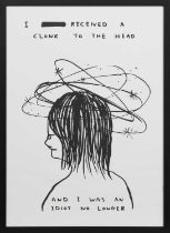 I'VE RECEIVED A CLONK TO THE HEAD, A LITHOGRAPH BY DAVID SHRIGLEY