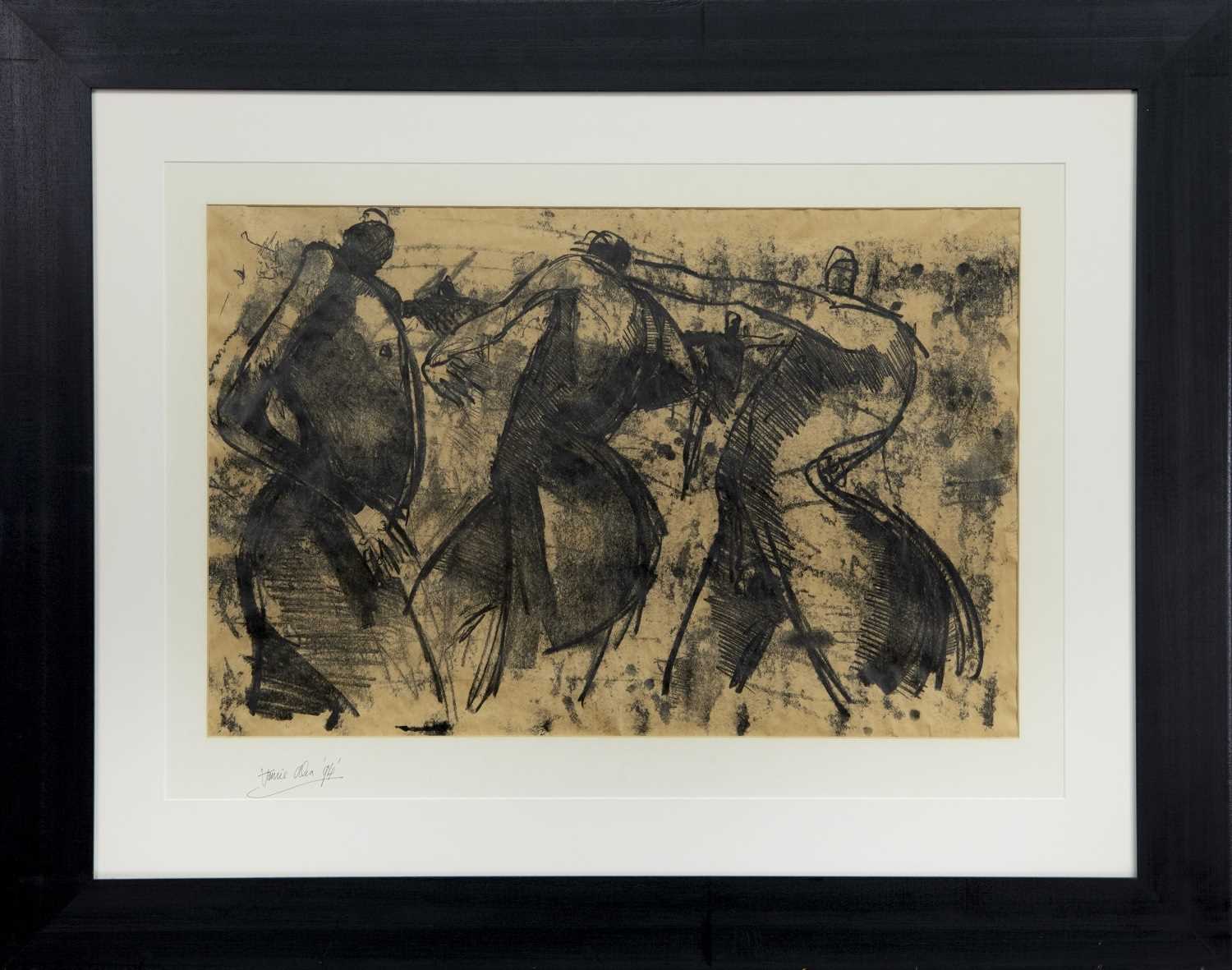 FIGURES IN MOTION, A CHARCOAL BY JAMIE O'DEA