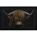 HIGHLAND COW, A PASTEL BY KAY REID