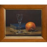 STILL LIFE WITH ORANGE, AN OIL BY TED DYER