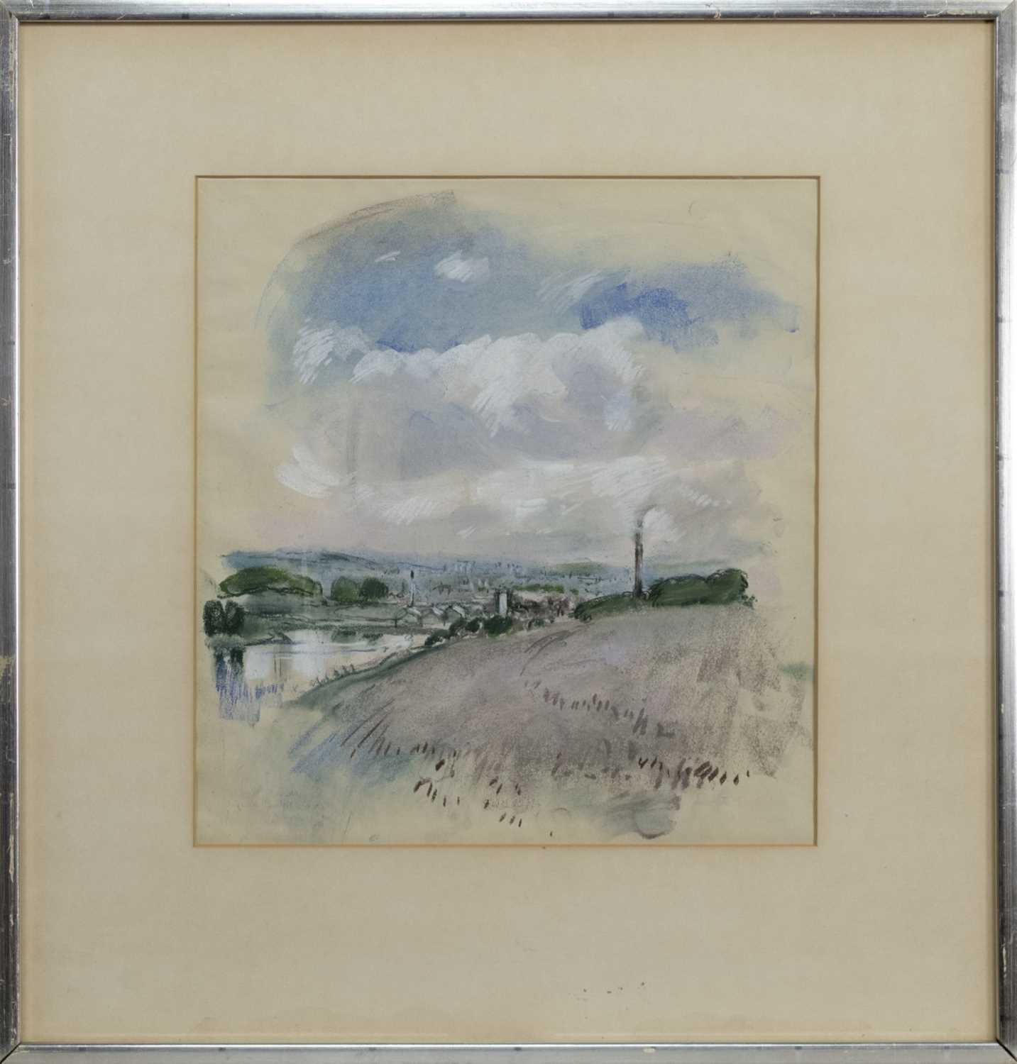 TANNERY FROM WHINNERSTON, BRIDGE OF WEIR, A WATERCOLOUR BY JAMES DOWNIE ROBERTSON