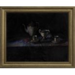 STILL LIFE WITH TEA SERVICE, A PASTEL BY JOHN MACKIE