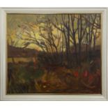 THE BLACK BIRD ALONG THE WATER BUSHES, AN OIL BY DONALD MORRISON BUYERS