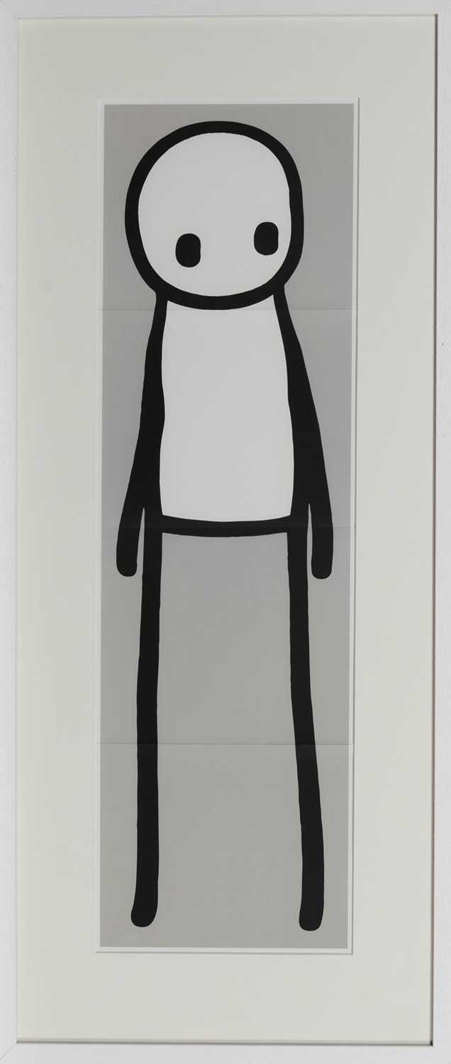 STANDING FIGURE (BOOK) (GREY), A LITHOGRAPH BY STIK