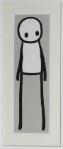 STANDING FIGURE (BOOK) (GREY), A LITHOGRAPH BY STIK