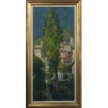 EVENING LIGHT, GUBBIO, A LARGE OIL BY WILLIAM BIRNIE