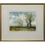 SUNSHINE AFTER RAIN, CARSE OF GOWRIE, A WATERCOLOUR BY DOUGLAS PHILLIPS