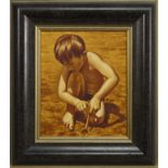 BOY ON THE BEACH, AN OIL BY GRAHAM MCKEAN