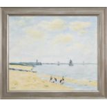 BEACH AT HONFLEUR, AN OIL BY WILLIAM FOREMAN