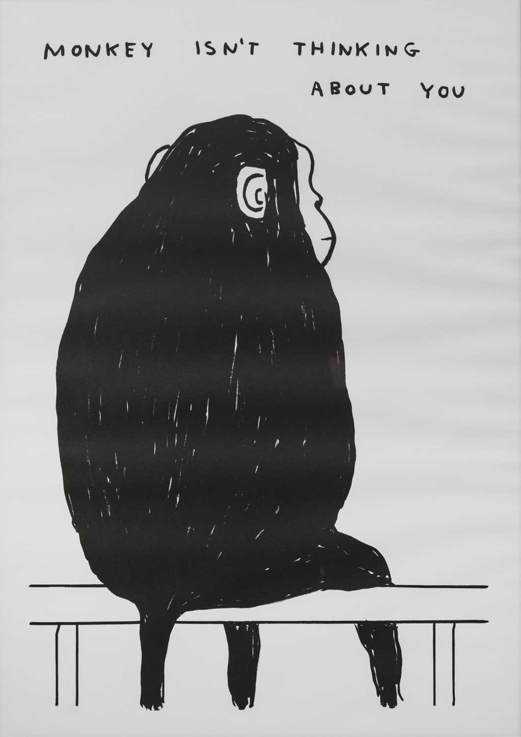MONKEY ISN'T THINKING ABOUT YOU, A LITHOGRAPH BY DAVID SHRIGLEY
