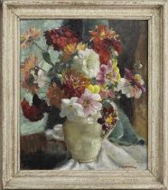 STILL LIFE OF FLOWERS, AN OIL BY COLIN CAIRNS CLINTON CAMPBELL