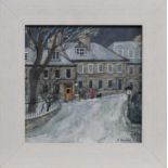 WINTER - ANN STREET, AN OIL BY CAROLA GORDON