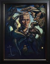 INTO THE LIGHT, A LARGE OIL BY PETER HOWSON