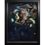 INTO THE LIGHT, A LARGE OIL BY PETER HOWSON