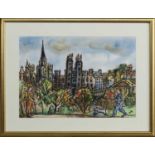 NEW COLLEGE FROM PRINCES STREET, A WATERCOLOUR BY LADY LUCINDA MACKAY