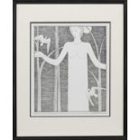 WOMAN WITH BIRDS, A SIGNED LITHOGRAPH BY HANNAH FRANK