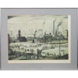 INDUSTRIAL TOWN, A SIGNED LITHOGRAPH BY L S LOWRY