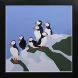 PUFFINS, AN ACRYLIC