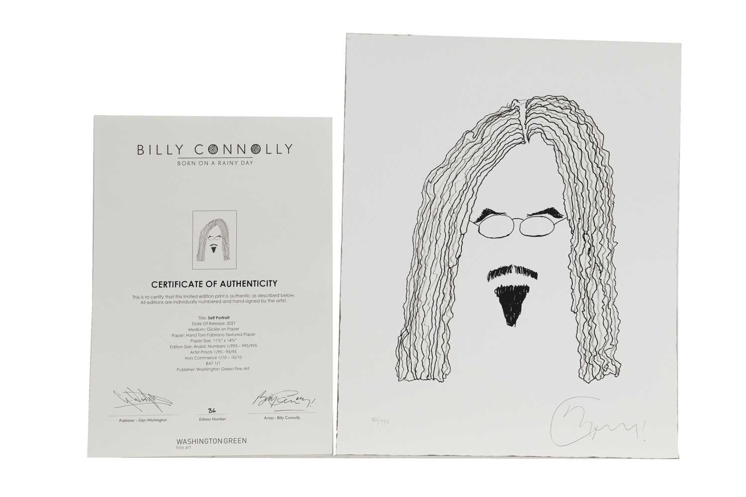 SET OF SIX SIGNED PRINTS FROM 'BORN ON A RAINY DAY' SERIES BY BILLY CONNOLLY - Bild 11 aus 11