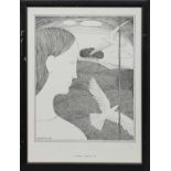 GIRL AT WINDOW, A SIGNED LITHOGRAPH BY HANNAH FRANK