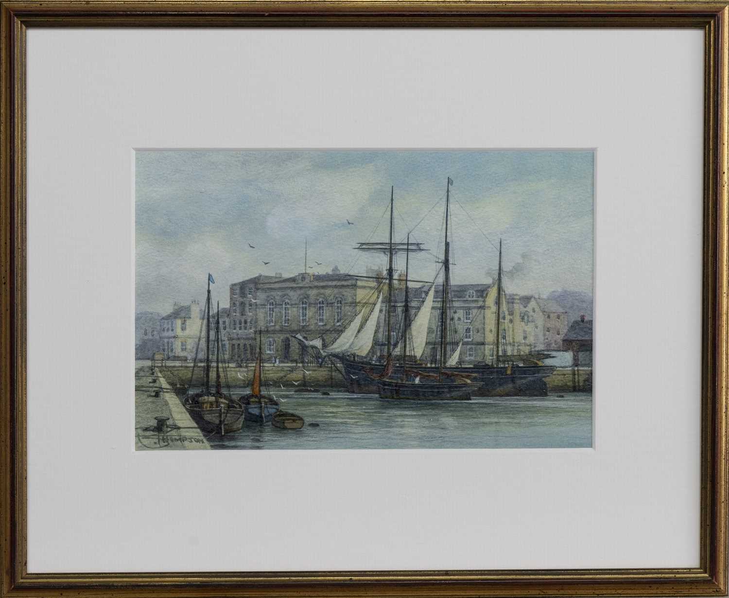 CUSTOMS HOUSE, BARBICAN (PLYMOUTH), A WATERCOLOUR BY TIM THOMPSON