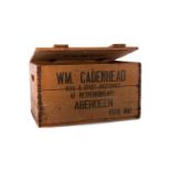 CADENHEAD'S WOODEN BOX AND A SIGNED IAN GRAY PRINT