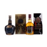 CHIVAS REGAL ROYAL SALUTE AGED 21 YEARS SAPPHIRE DECANTER AND CHIVAS REGAL AGED 12 YEARS