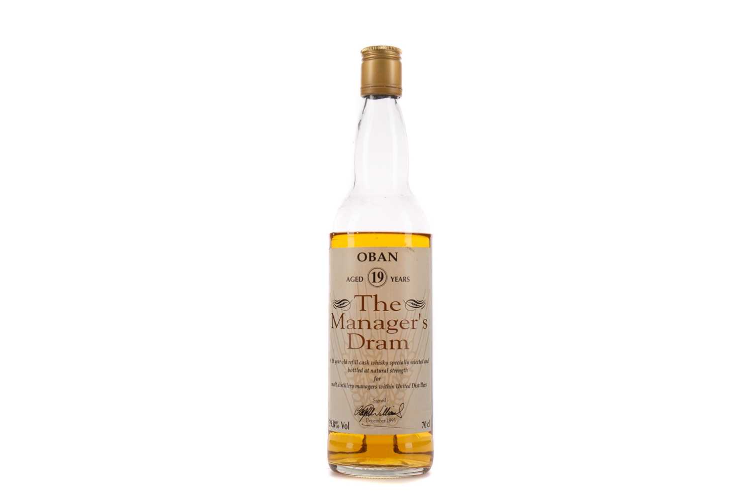 OBAN AGED 19 YEARS MANAGER'S DRAM - LOW FILL