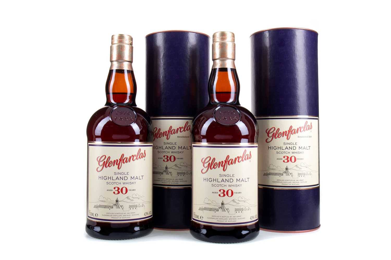 2 BOTTLES OF GLENFARCLAS 30 YEAR OLD