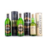 GLENLIVET 12 YEAR OLD, GLENFIDDICH 8 YEAR OLD PURE MALT 1L AND GLENFIDDICH SPECIAL RESERVE 1L