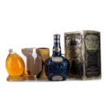 CHIVAS ROYAL SALUTE 21 YEAR OLD SAPPHIRE DECANTER TOGETHER WITH PRINCE OF WALES 10 YEAR OLD 50CL