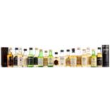 18 ASSORTED WHISKY MINIATURES - INCLUDING TALISKER 10 YEAR OLD MAP LABEL