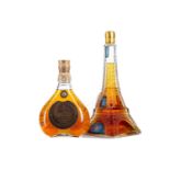 JOHNNIE WALKER SWING 75CL AND DERIBAUCOURT 2000 EIFFEL TOWER COGNAC