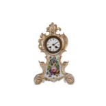 A LATE 19TH CENTURY PARIS PORCELAIN MANTEL CLOCK